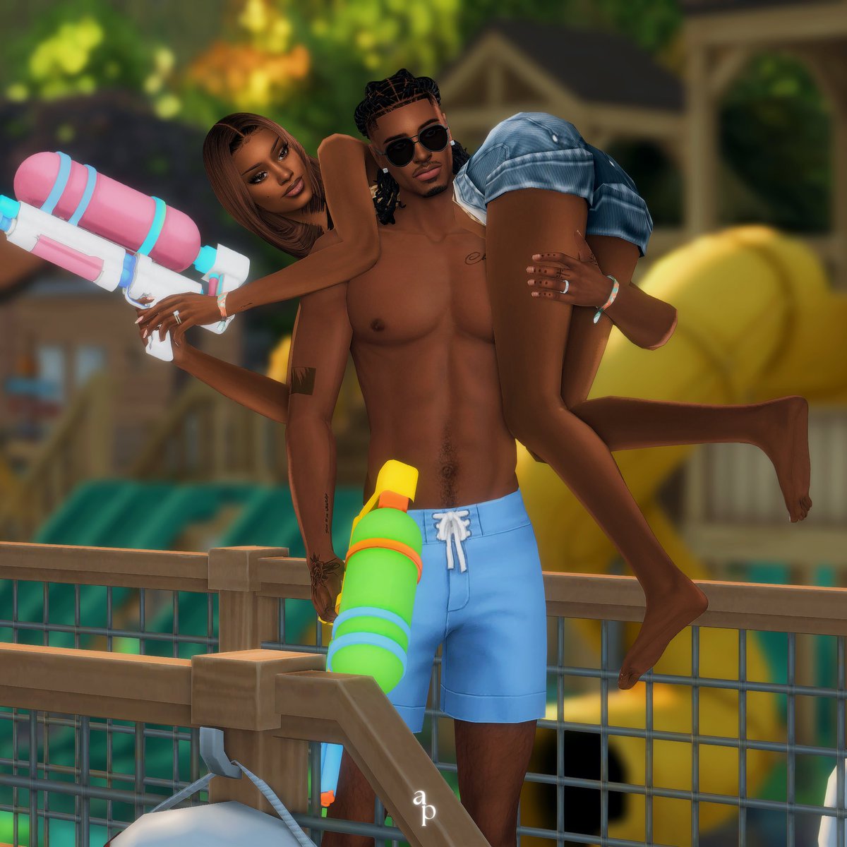 cameron &amp; chasity at the waterpark. 🩵💦