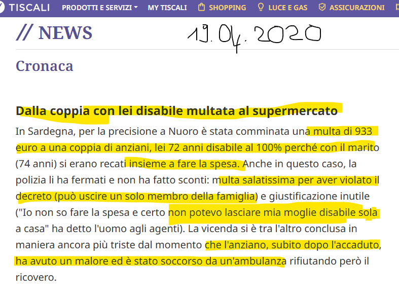 Erinni15's tweet image. Coppia con lei disabile multata al supermercato   per aver violato il decreto (può uscire un 1 della famiglia) l'anziano, subito dopo l'accaduto, ha avuto un malore ed è stato soccorso da un'ambulanza

#Covid
#ionondimentico
#coronavirus #mascherine #covid19 #restrizioniCOVID