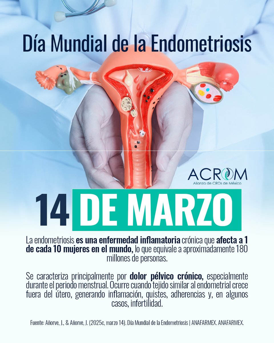 En ACROM promovemos la información, la detección oportuna y el acompañamiento integral en la salud de la mujer.👩‍🦰
anafarmex.com.mx/diamundial-de-…
#ACROM #DiaMundialDeLaEndometriosis #endometriosis #saludfemenina
