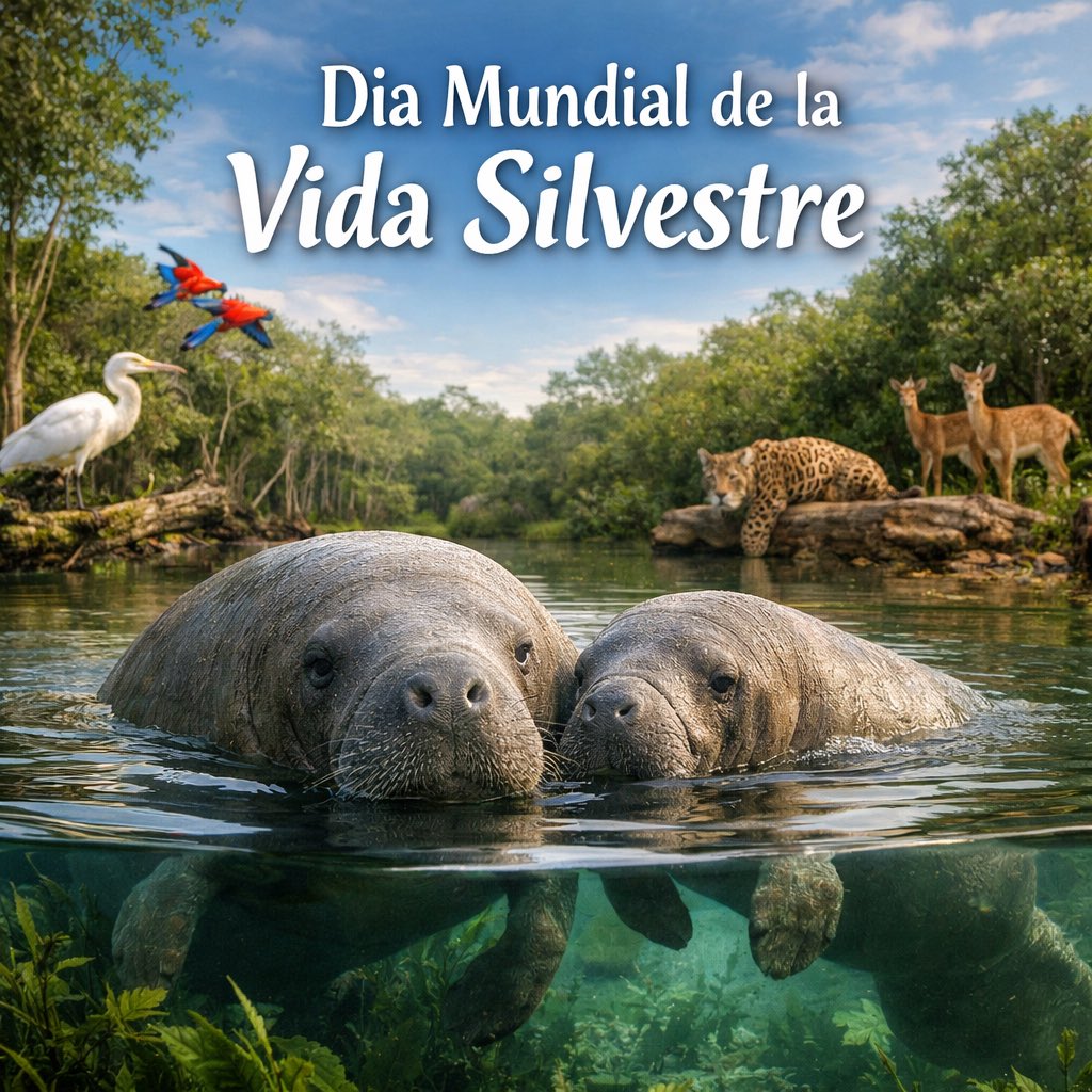 Hoy celebramos el Día Mundial de la Vida Silvestre 🌿

En #Jonuteek protegemos a los manatíes y el ecosistema que les da vida. Cuidar la fauna no es una opción, es un compromiso con nuestro futuro.

Donde hay naturaleza, hay esperanza. 💚🌊

#DíaMundialDeLaVidaSilvestre #Manatíes