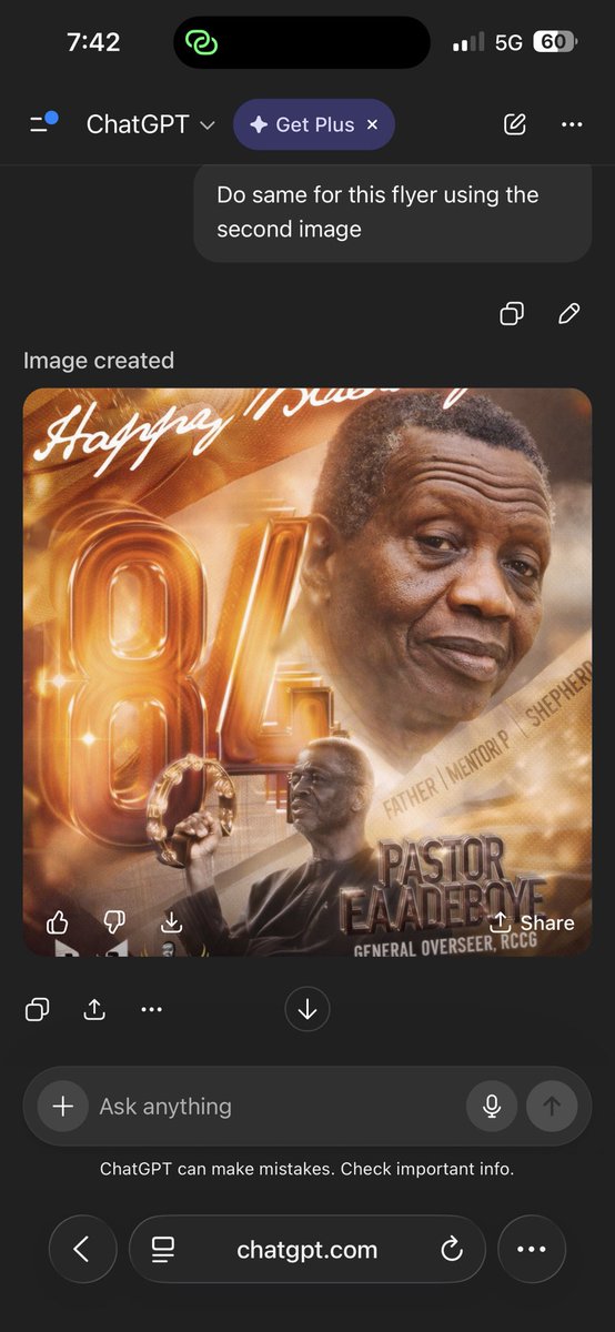 festus90940's tweet photo. Graphic design specialist will be hyping themselves too much.😂💔 I didn’t even use a premium ChatGPT account. 

If you are good with Ai. You will do the unthinkable. I even changed the image to a similar one. https://t.co/qtrl1Nq70X