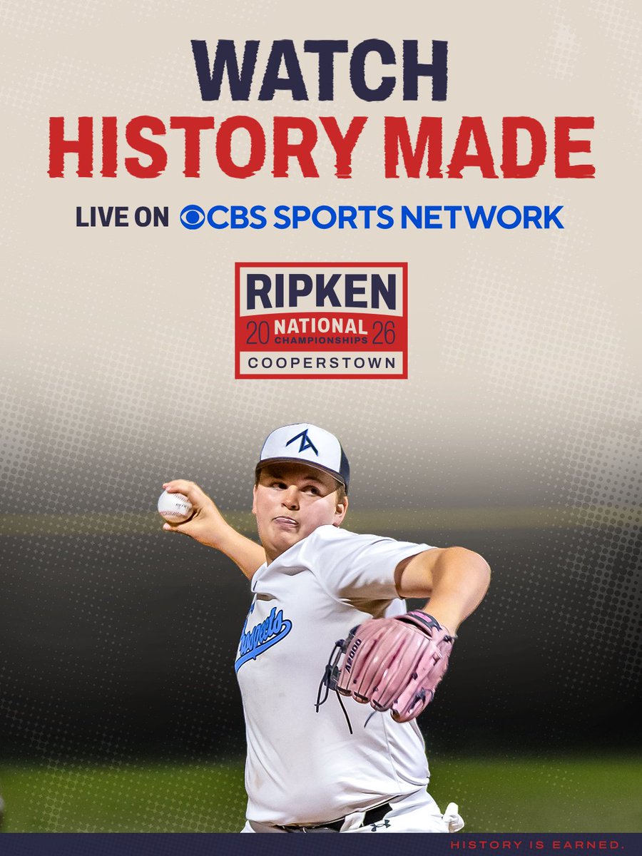 RipkenBaseball's tweet photo. Big Dreams. National Stage.

This summer, at the Ripken National Championships, 16 of the top 12U teams will compete live on @CBSSportsNet for the title of first-ever Ripken National Champions.

 Win your way in through a Ripken Nationals Qualifier ➡️https://t.co/VRnX8led3x https://t.co/s5uA2sAsRK
