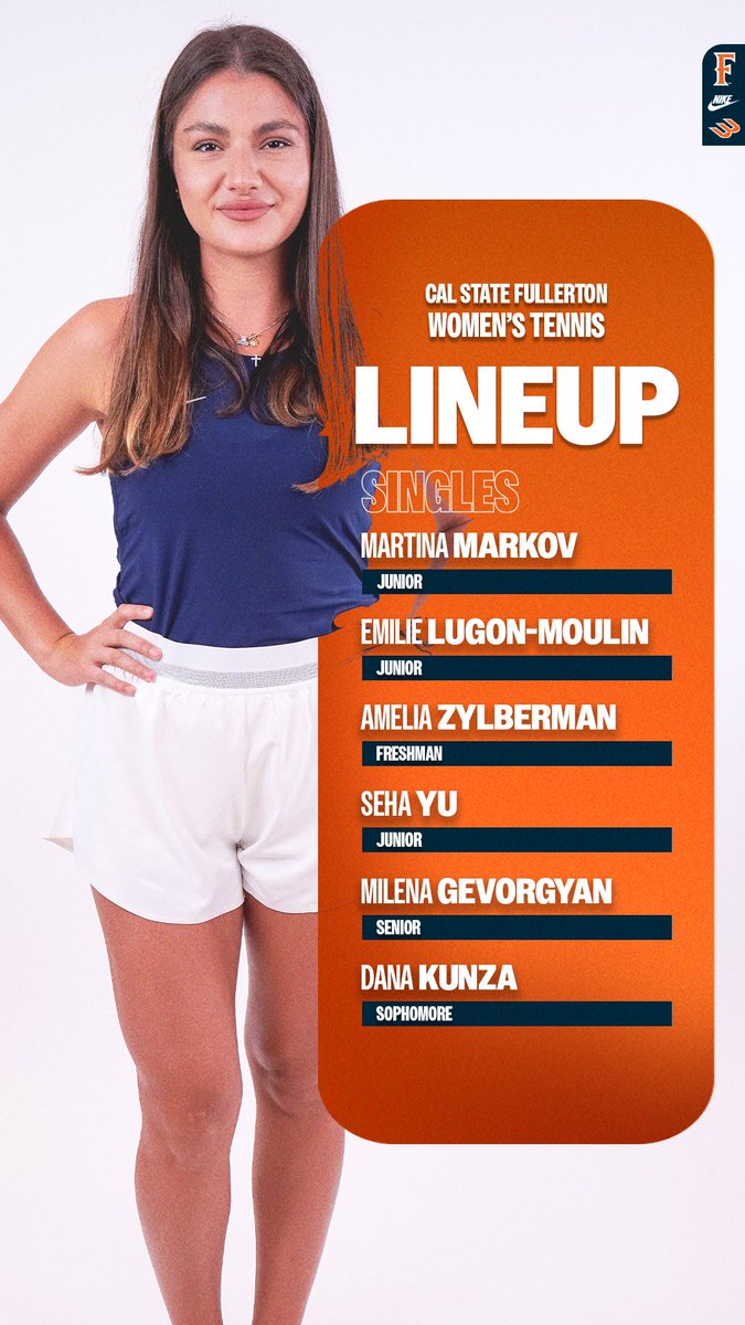 Ysu leads 1-0 after doubles

Here's how we lineup for singles

1. Markov vs Telzynska
2. Lugon-Moulin vs Cedeno
3. Zylberman vs Ovcharova
4. Yu vs Dudova
5. Gevorgyan vs Greyling
6. Kunza vs Partida

#TusksUp