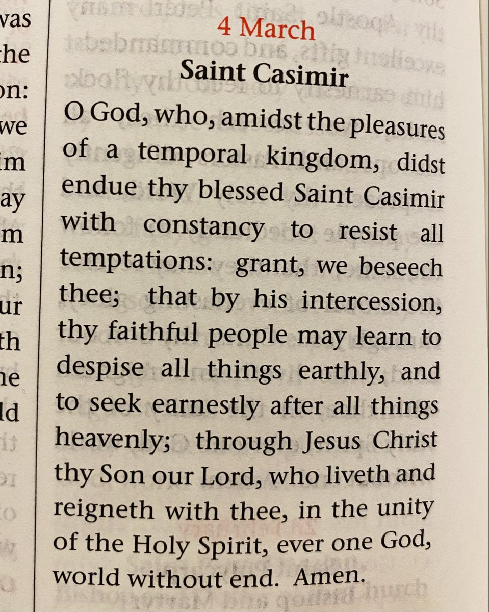 1st Vespers for the Feast of St Casimir, Lily of the Jagiellonians, patron saint of the Lithuanian people 🇱🇹