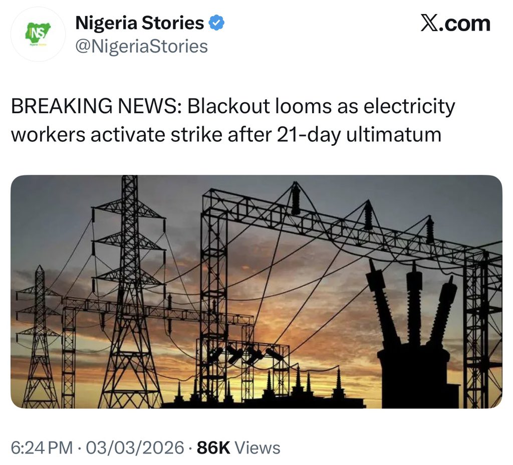 Newsflash: Electricity workers activate strike after 21 days. Ultimatum