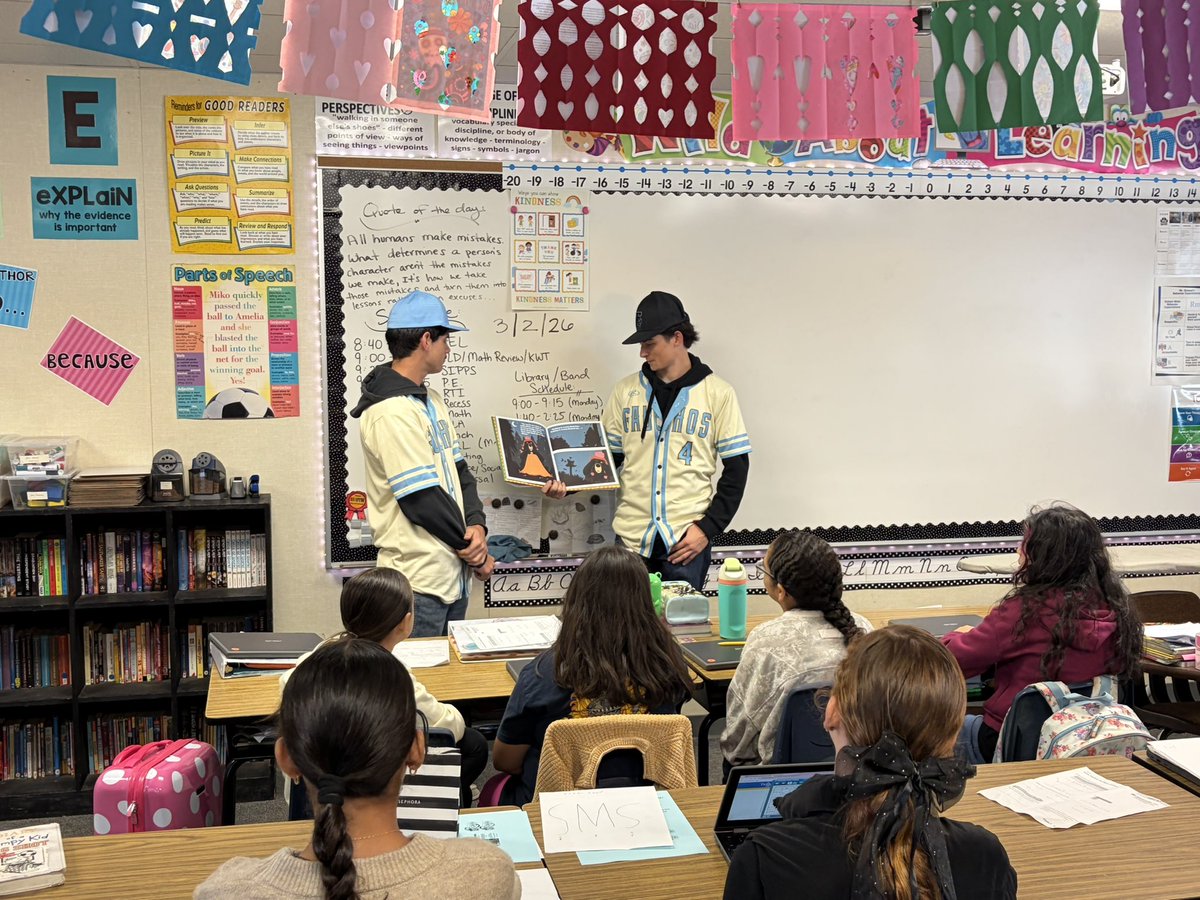 ECapbaseball's tweet photo. Definitely one of my favorite days of the year! Read Across America! Our seniors get to talk to the next Generation about the importance of reading! Let’s goooo!! #gauchofam #readingiscool #nextgen #baseballlove #seniorsrule https://t.co/8VcryLElBt