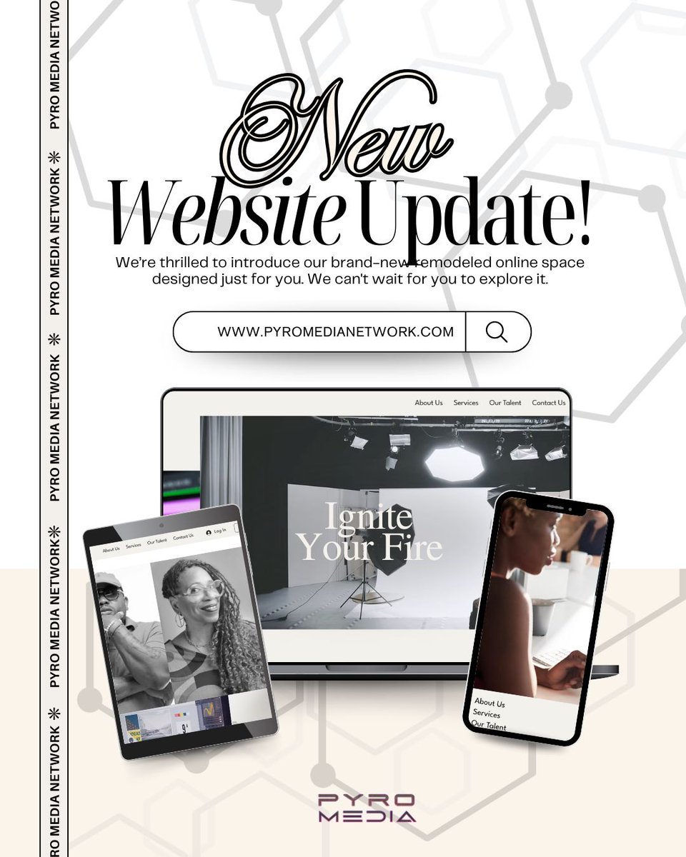 pyromedianet's tweet image. Big news 🚀

Pyro Media Network’s website just got a full upgrade — sleeker, smoother, and built to amplify underserved voices even louder. 🔥

Go check it out and tell us what you think. 
.
.
.
#PyroMediaNetwork #PMN #NewWebsite #CommunityDriven #AmplifyVoices
