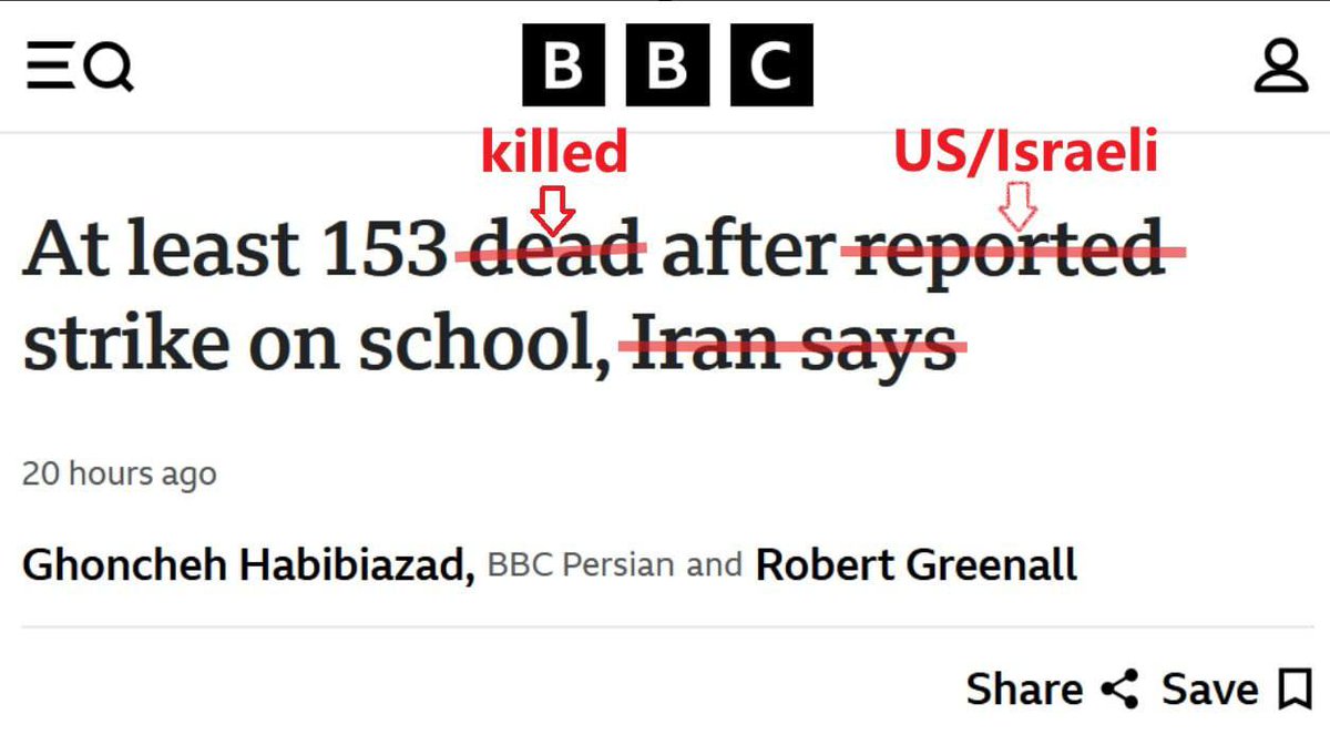 How BBC reports on the US and Israeli attack on Shajareh Taybeh School in Minab.
