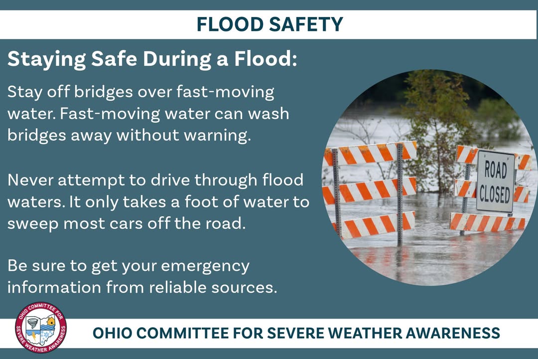 Keep flood safety tips in mind. Never attempt to drive through a ...