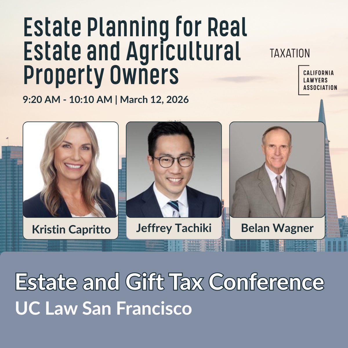 CLATaxation's tweet photo. The 2026 Estate &amp; Gift Tax Conference is coming up March 12–13, and the agenda is built around real issues impacting your practice right now.

✔ Full conference registration available
✔ One-day passes available

Register now: https://t.co/TzdnfBwTbE https://t.co/eMhKdPqhOp