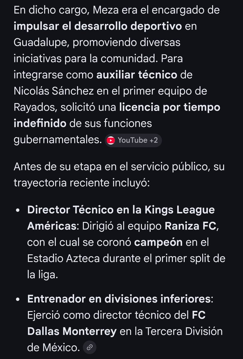 Este es el CV de Nico Sánchez y su experimentado cuerpo técnico para Rayados.

Buscan replicar la fórmula de Pizarro en Tigres pero todos en Multimedios han confirmado varias veces que esto no es improvisado y llegan con más conocimientos y experiencia.🙃🤣