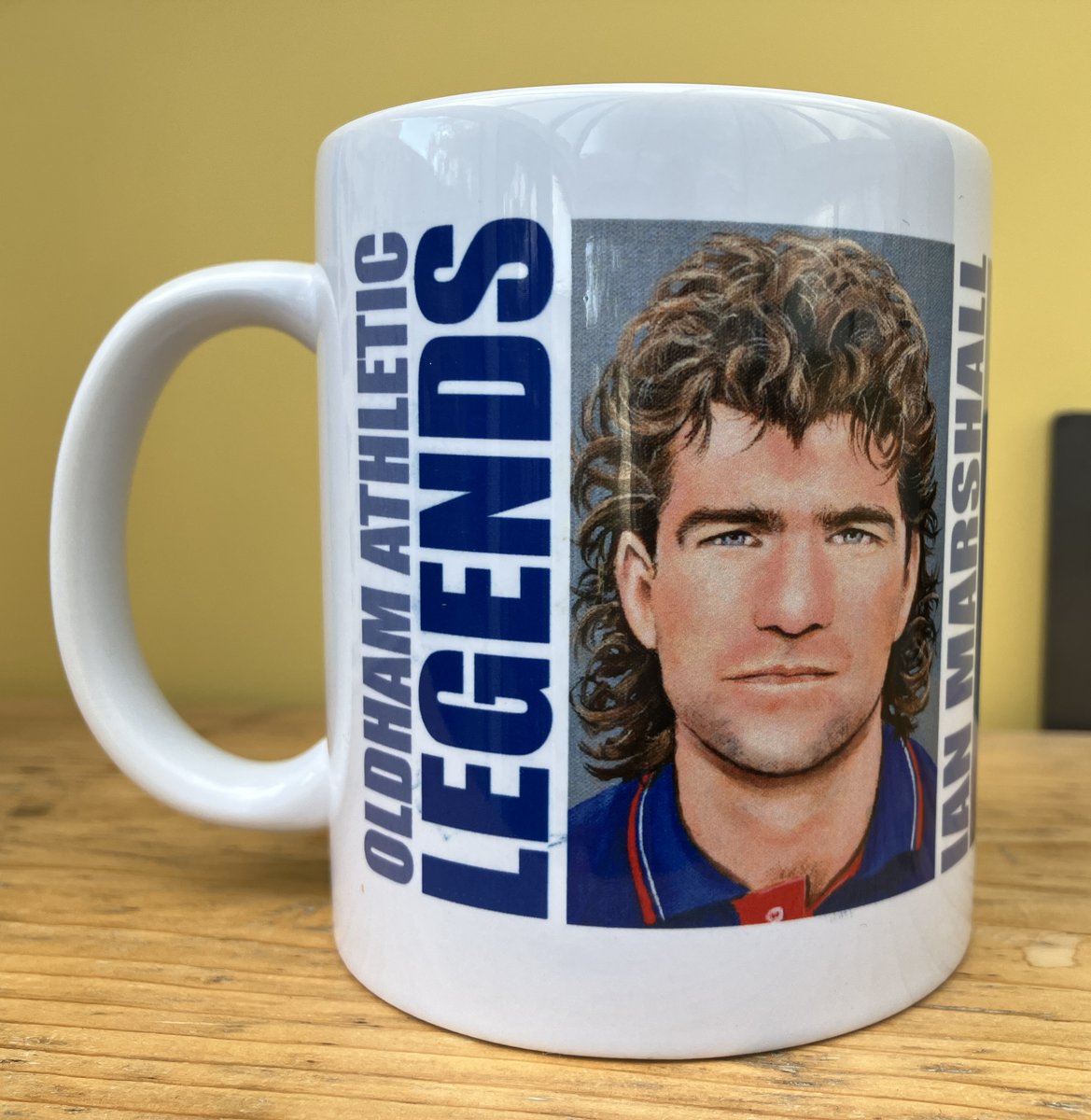 SteveAndArt's tweet photo. A big hit with #oafc fans down Boundary Park way... these #Latics Legends mugs have sold like hot cakes but there are plenty left! Snap one up while there's 25% off using the link https://t.co/XleE87o56Q #oldham #andyritchie #footballart #footballgifts https://t.co/G6dCrzJZfI