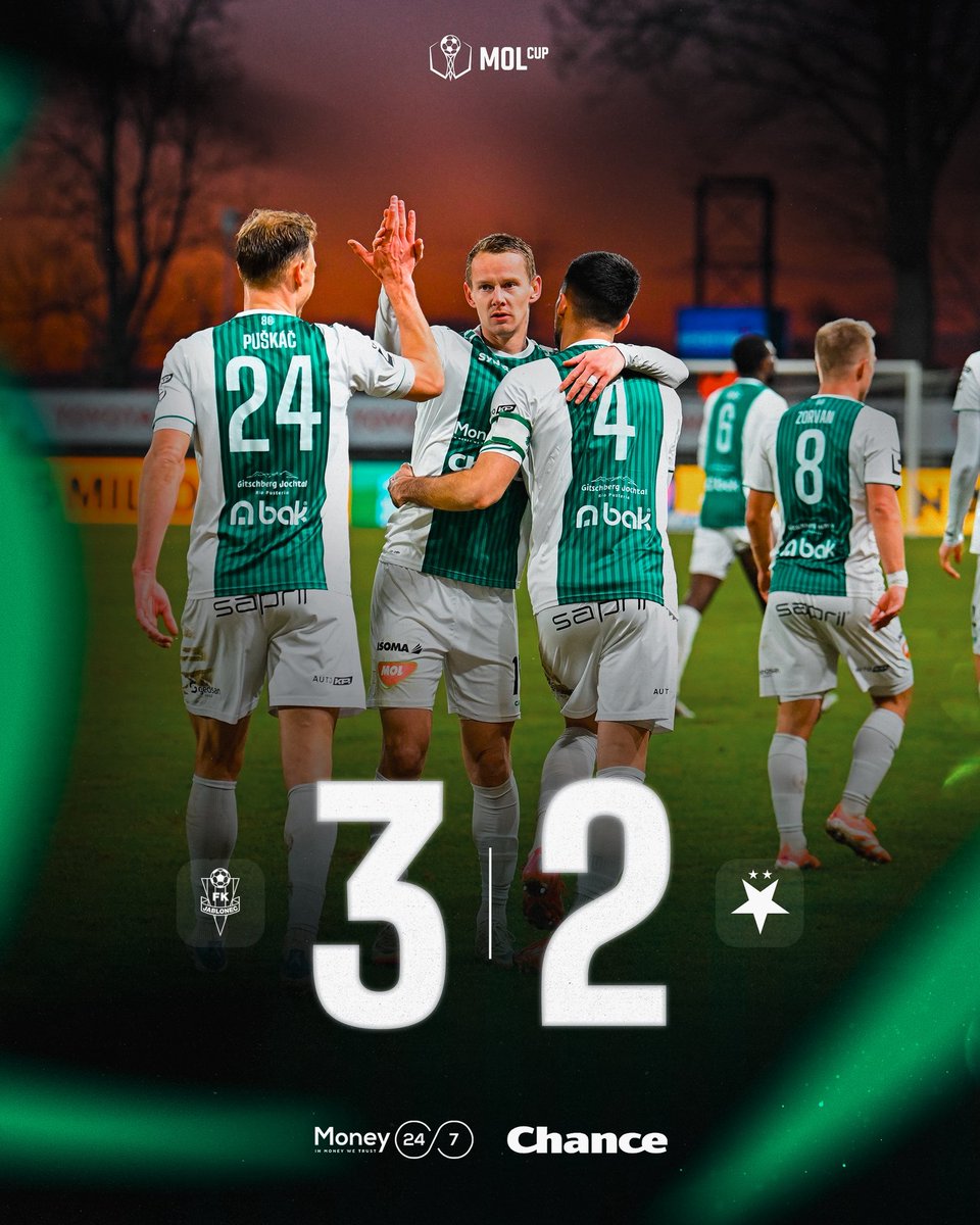 FKJablonec's tweet photo. JE TO TAAAM! 🔥 Po obrovské bitvě a penaltovém rozstřelu míříme do semifinále MOL Cup! #FKJ https://t.co/0LSAKO21Zs