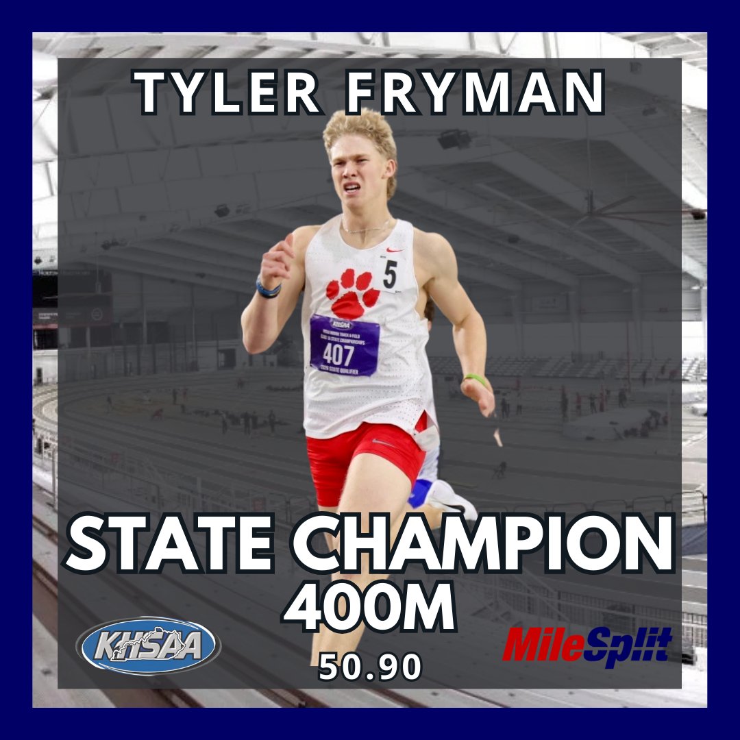 Tyler Fryman (Beechwood) is the Class 1A 400m state champion.