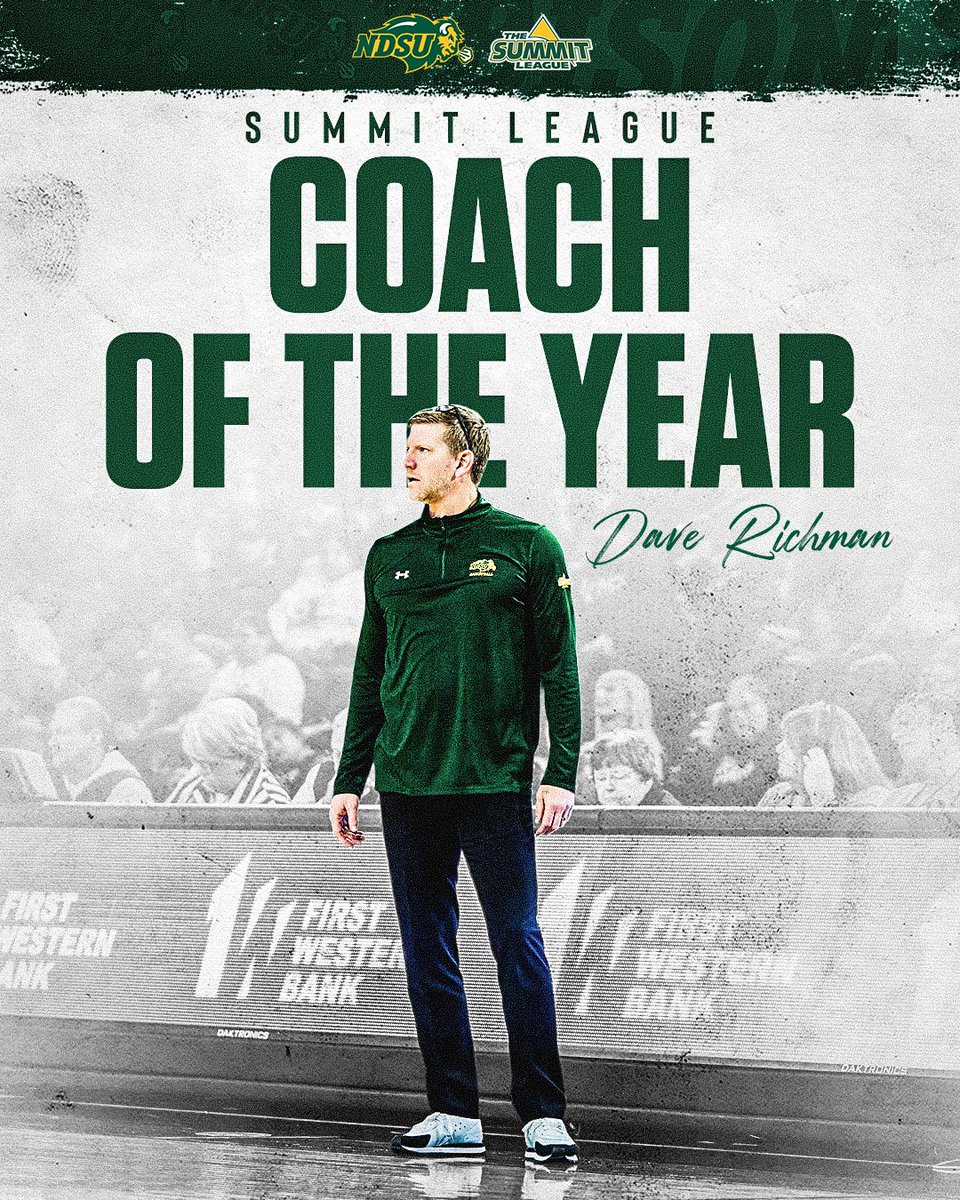 𝑫𝒂𝒗𝒆 𝑹𝒊𝒄𝒉𝒎𝒂𝒏
Summit League Coach of the Year