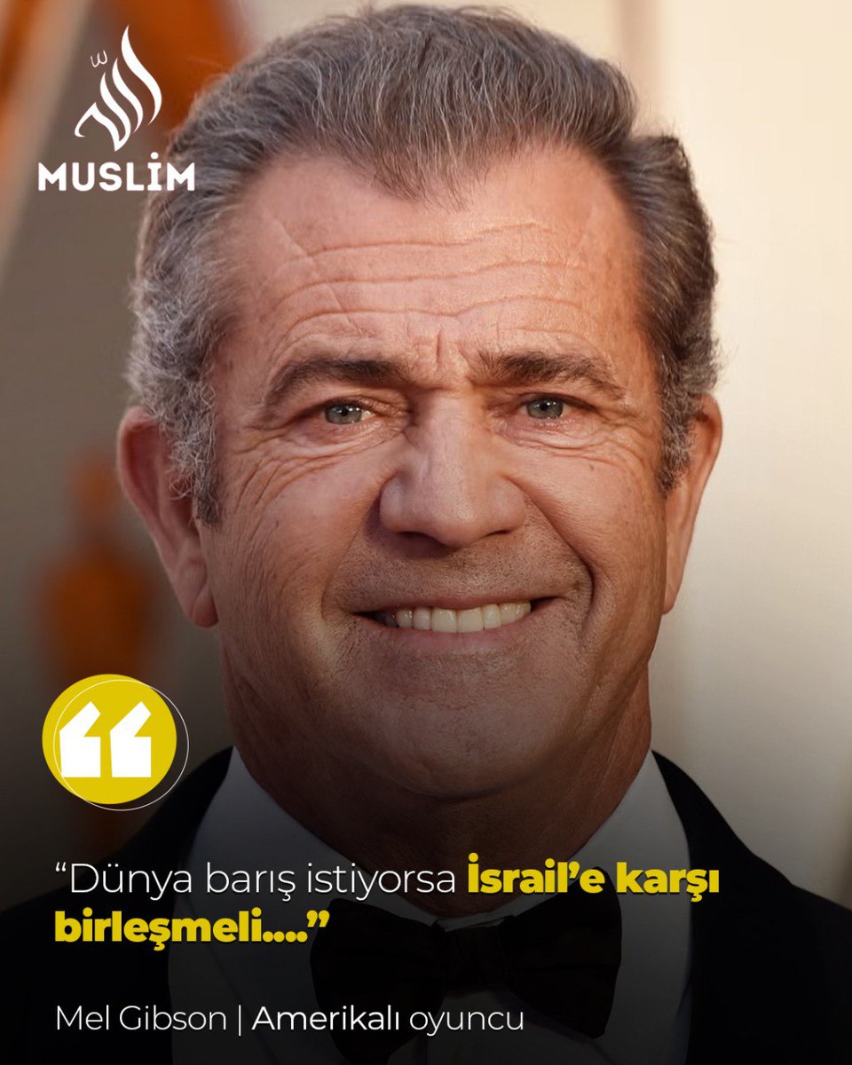Nocontxmuslim's tweet photo. “Dünya barış istiyorsa İsrail’e karşı birleşmeli....”

Mel Gibson https://t.co/P7NJrbsxQR