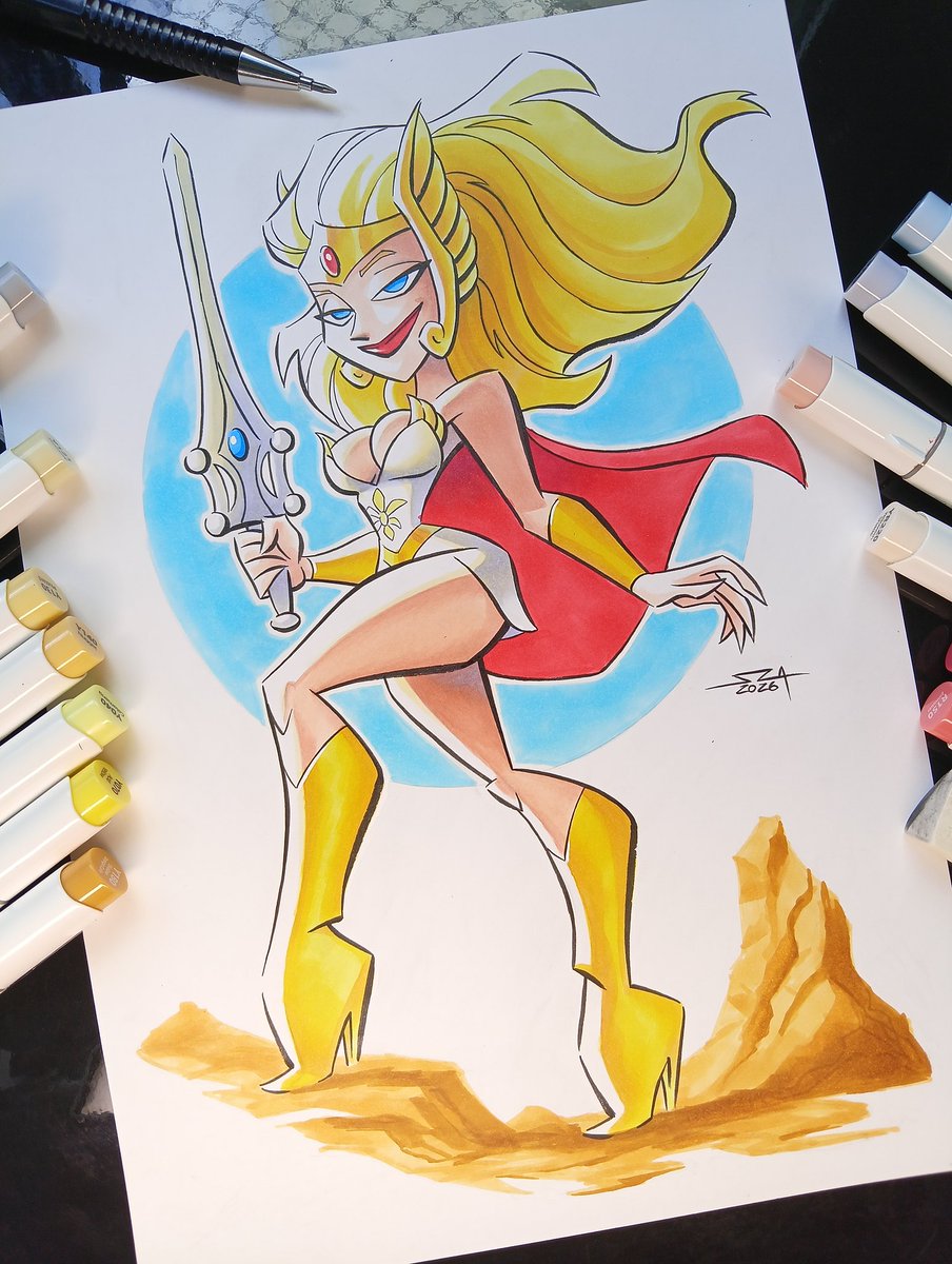 joelszaart's tweet photo. She-Ra - Princess of Power

The blonde powerhouse who ruled your Saturday mornings.

Original artwork, hand-rendered in ink and alcohol markers on A4 size (8.3 x 11.7 in)

Available on my website.
Claim her for your Castle Grayskull.

#SheraandthePrincessesofPower #MOTU #heman https://t.co/YIk2wxKk46