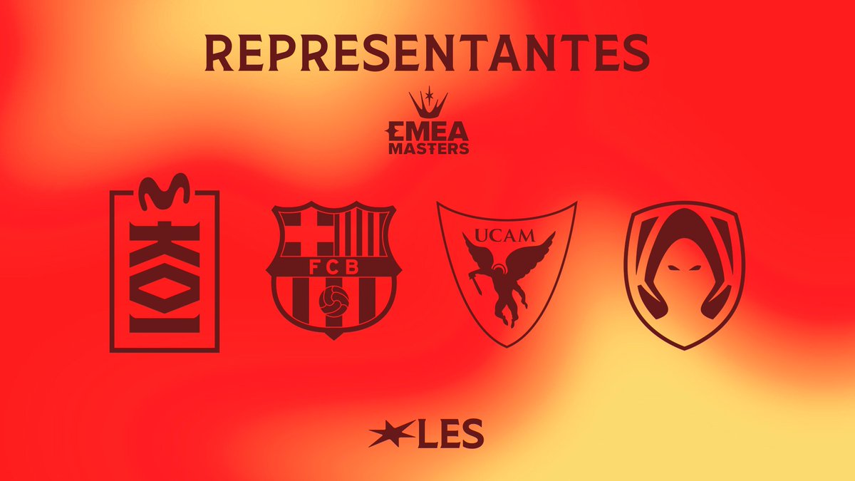 Tras el cambio de formato del EMEA Masters, estos serán nuestros cuatro representantes en el torneo:

💥 <a href="/MovistarKOILoL/">Movistar KOI League of Legends</a> 
💥 <a href="/FCBeSports/">Barça eSports</a> 
💥 <a href="/UCAM_esports/">UCAM Esports</a> 
💥 <a href="/HereticsLES/">HereticsLES</a>