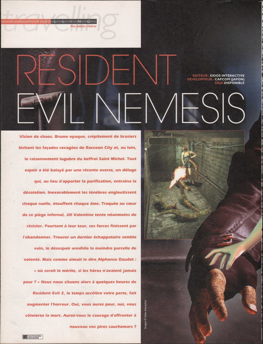 AllmightoFranky's tweet photo. On passe a un gros TEST de #RE3 sur #Playstation sorti en février 2000,test de 6 pages par mister @JulienChieze dans les pages du #PlaystationMagazine de mars 2000,des souvenirs Julien? Voici les 4 premières pages du test! 2/5 https://t.co/vBGoxFs61E