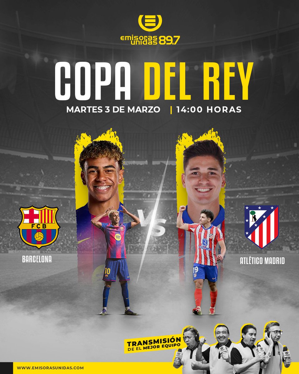 #CopaDelRey | ¡Al aire! Transmisión del partido entre Barcelona 🔵🔴 y Atlético de Madrid 🔴⚪ por la semifinal de vuelta de la Copa del Rey (Global: 0-4) 🏆

Siga la transmisión en nuestra radio en línea 🎙️📻📱👉 goo.su/EeW2A2A