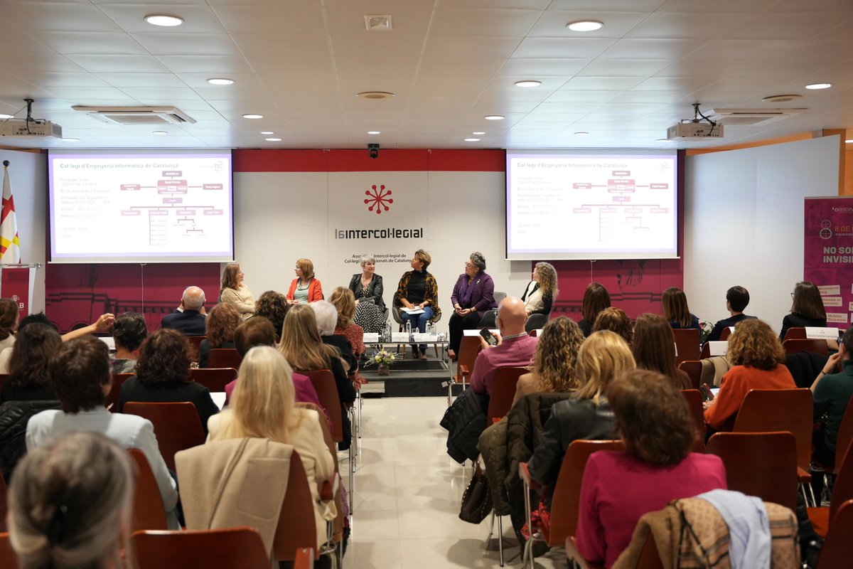 <a href="/KarinagibertK/">kg</a> <a href="/COEINF/">COEINF</a> <a href="/farmaceuticsbcn/">COFB Col·legi de Farmacèutics de Barcelona</a> <a href="/ceesc_cat/">ceesc_cat</a> <a href="/lciuro/">Lourdes Ciuro</a> <a href="/CAFbcn_lleida/">Col·legi d'Adm. de Finques de Barcelona-Lleida</a> <a href="/MariMerGuerrero/">Mercedes Guerrero</a> <a href="/COIBarcelona/">Col·legi d'Infermeres i Infermers de BCN (COIB)</a> <a href="/COLBACAT/">COLBACAT</a> <a href="/igualtatcat/">Igualtat i Feminisme</a> <a href="/evamenorc/">Eva Menor</a> 🟣 La jornada ha estat conduïda per la periodista i directora de la publicació La Marina, Yohany L. Ayala, que també ha fet la lectura final de les conclusions, reivindicant la tasca que desenvolupen els Col·legis Professionals en favor de la igualtat de gènere.

#DonesIntercol