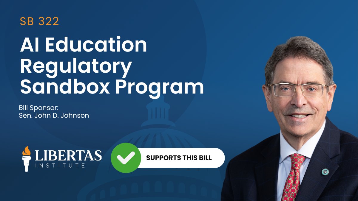 Libertas's tweet image. 🚨 BREAKING: SB 322 has advanced of the Senate. It will create an AI regulatory sandbox, allowing schools to responsibly experiment with AI tools given parental consent and student safety protections.

We support! ✅ Here's why:
libertas.institute/bill/sb-322-ai…
#utleg #utpol