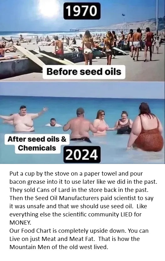 The Manufacturers pay off the Doctors and Scientist to  Lie to us to sell their products.  Like Seed Oil and pharmaceuticals (None of the Vaccines do what they are sold to do).

All the FDA, CDC, HHS, etc. has been controlled by the big corporations to Lie to us.
<a href="/SecKennedy/">Secretary Kennedy</a>