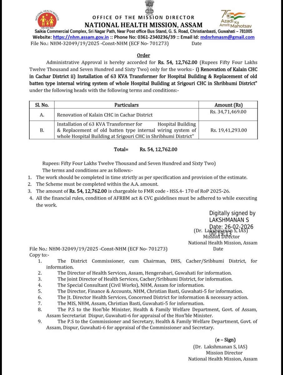 I brought to the notice of Hon’ble Chief Minister <a href="/himantabiswa/">Himanta Biswa Sarma</a> ji that the X-ray machine room at Kalain CHC had become non-functional and dilapidated, due to which X-ray services had remained suspended for a long time. As a result, the hospital authorities were unable to provide