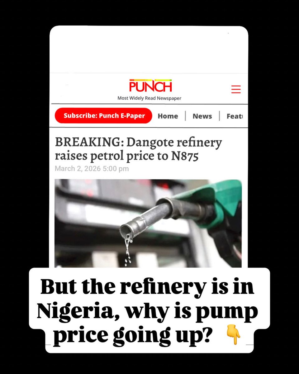 stbinspires's tweet image. Dangote raising petrol to ₦875 isn’t proof of failure.
It’s proof that crude is globally priced.
Local refining improves availability.
It doesn’t override Brent. #stbinspires #nigerianeconomy #dangoterefinery
