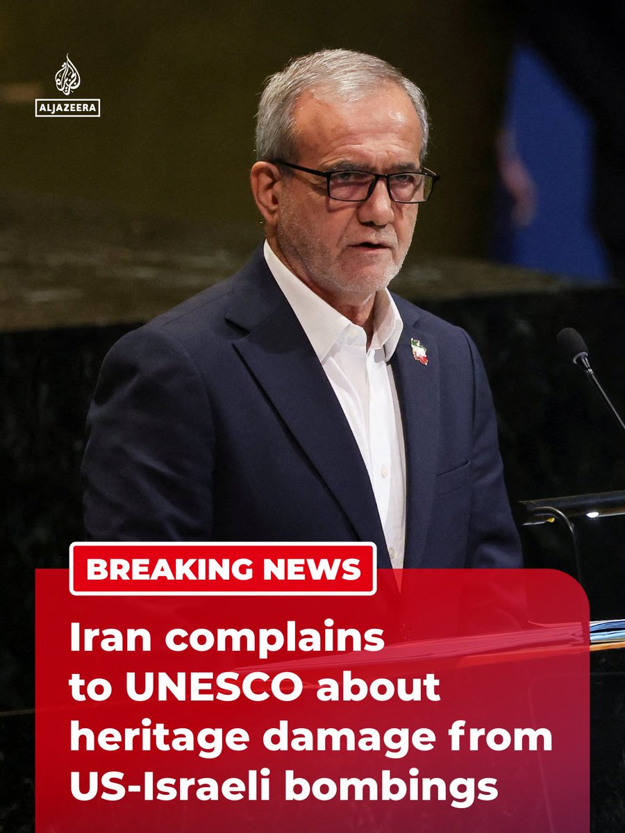 Iran's gov't has formally complained to UNESCO about the impact of US and Israeli bombing on some of the country’s heritage sites, including the Golestan Palace and Tehran’s famed Grand Bazaar.