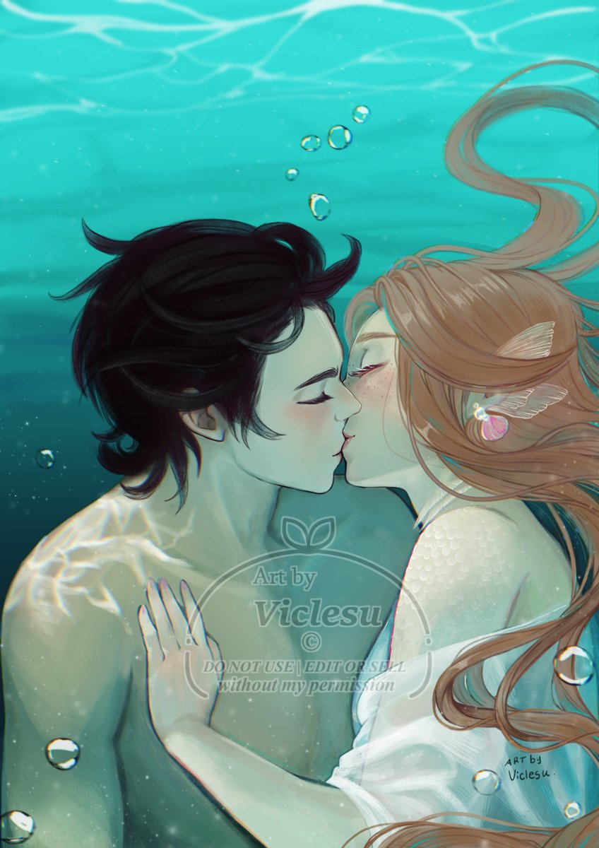 Viclesu's tweet image. #artstudio
Original character, Cassian belongs to @andictions 
Aquamarine: Me

This is very different from my commissioned art; being a personal piece I let myself go and painted freely and without order 💃