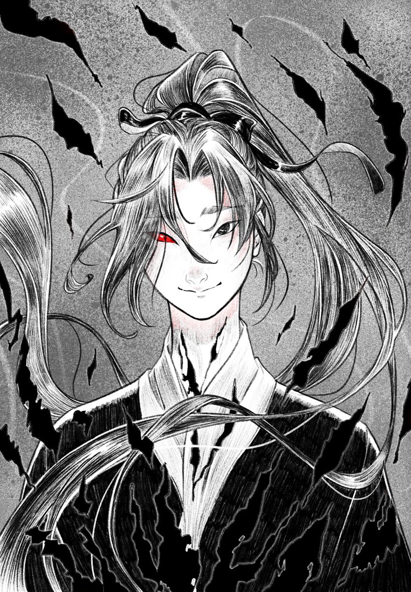 platoeater's tweet image. I like to imagine what his smile must have been like underneath the mask...
Old Wu Ming art! #hualian #TGCF #HuaCheng #tianguancifu