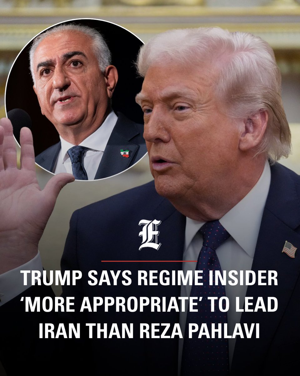 dcexaminer's tweet photo. .@POTUS said the next leader of Iran should be someone from within the current regime, rather than Reza Pahlavi, the exiled son of the late shah.

STORY: https://t.co/3R74uwM7la https://t.co/N1Hmsz5qc9