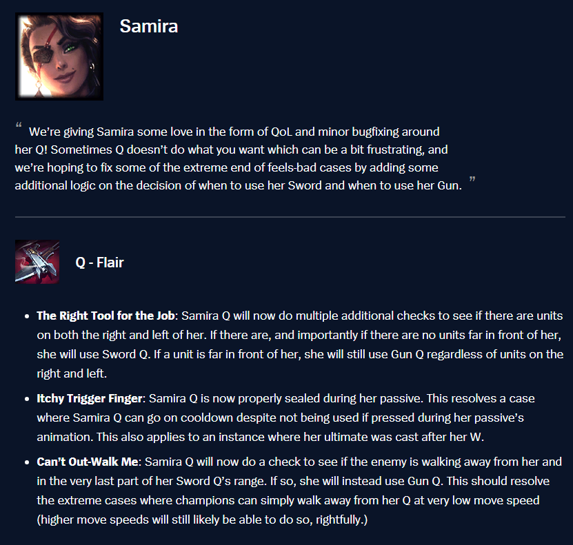 they're finally fixing samira, its so beautiful