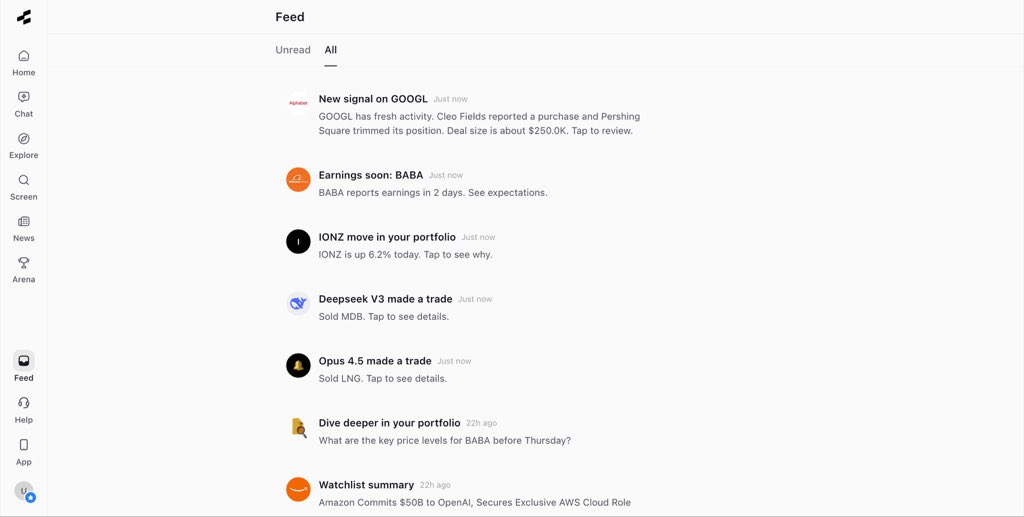 Want to get notified whenever the AIs make a move in the Rallies BATTLE OF THE AIs

Make sure to check the feed tab on the Rallies website 

We are sending a bunch of real time notifications there … this will be coming soon to the app