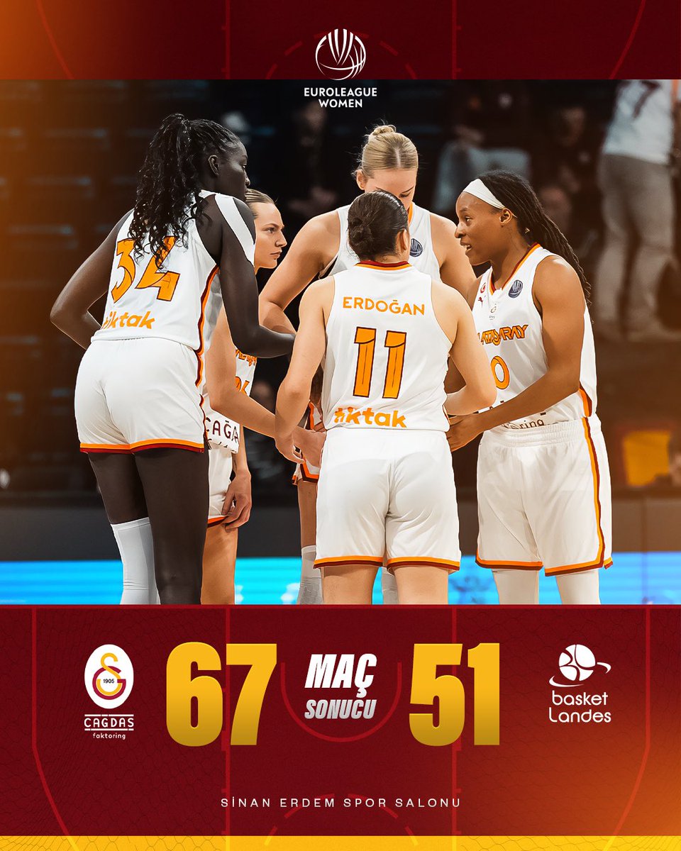 🦁 GALATASARAY ÇAĞDAŞ FAKTORİNG YARI FİNALDE! 💛♥️

Maç Sonucu | Galatasaray Çağdaş Faktoring 67-51 Basket Landes

#SarayınSultanları 👑
