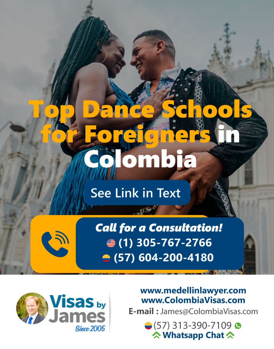 VISADOS's tweet photo. Top Dance Schools for Foreigners in Colombia 
Discover the best dance schools in Colombia designed especially for foreigners! Whether you're learning salsa in Cali, bachata in Medellín, or champeta in Cartagena, immerse yourself in culture
https://t.co/1NFC67bUvl https://t.co/RafzFcb76o