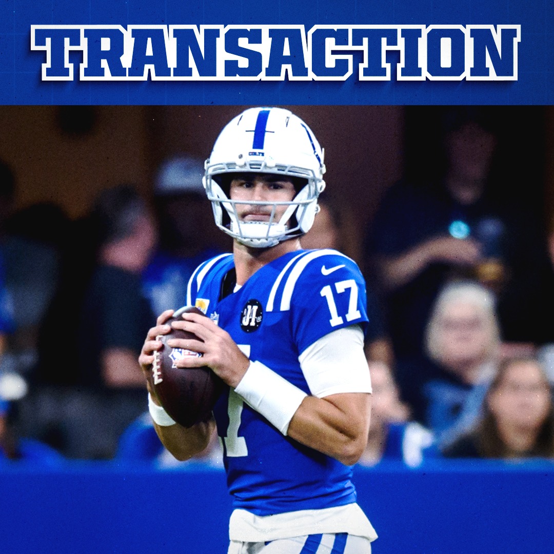 Colts's tweet photo. we have placed the transition tag on QB Daniel Jones.