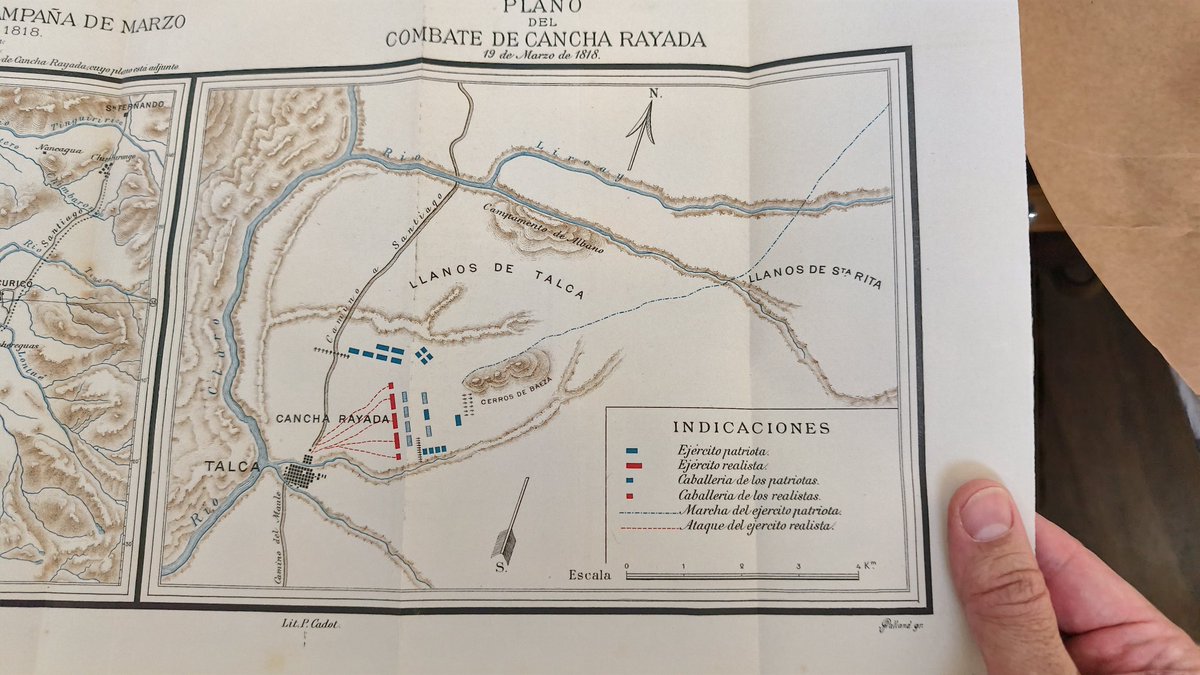 HoplitaPluma's tweet photo. Dejen de lado la irrelevante pelea entre Kast y Boric por un cable chino. En dos meses será olvidado.

Vean este hermoso mapa del Combate de Cancha Rayada. Publicado en 1888 en el octavo tomo de 'Historia Jeneral de Chile". 

Es hermoso https://t.co/gV1d5ChrJV