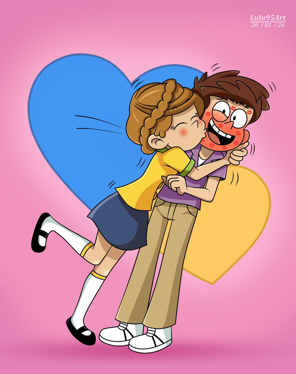 segundo dibujo del #Month_of_love es para <a href="/OMiyake35/">Oswald 🧡💛</a> con sus #ocs #Luisa llenando de besitos a #callum >w< solo dire.... HERMOSO! espero les guste" #SanValentin #Lulumika95 #Lulu95_art #love #kiss #TheLoudHouse #jordancoln #digitalartwork #SanValentrix2026