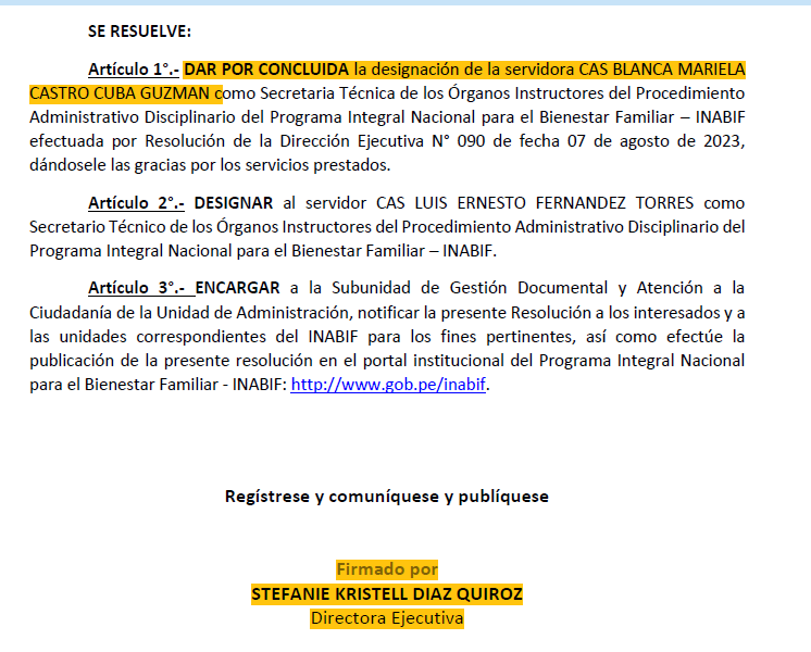 queloides's tweet photo. El 17 de febrero de 2026 cayó Jerí. El 24 juró como ministra Lily Norka Vásquez Dávila. Dos días después, el 26, la directora del INABIF dio por concluida la designación de la funcionaria encargada de la denuncia. https://t.co/VR8pN7tiPm