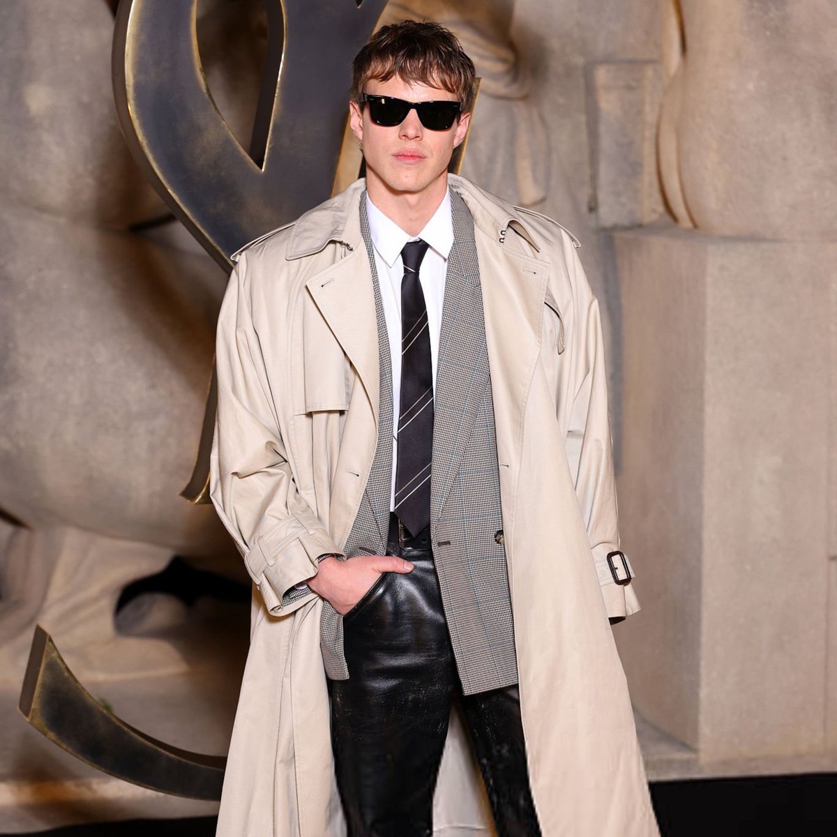 finn serving his sickening face card at the ysl fall/winter show