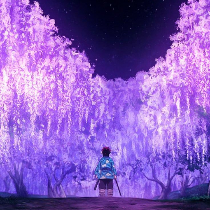 Tanjiro's demon slayer journey started under westeria trees, and ended with  westeria guiding him home..