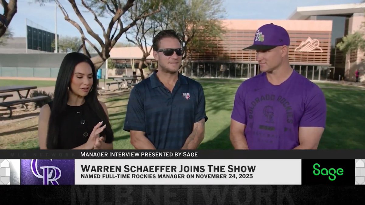 "It's a 180 degree shift in terms of how this camp is run... we need to elevate everything we do."
@Rockies manager Warren Schaeffer discusses his overarching message to the team this season and what changes he's implemented at the helm.
MLB Network + @SageUSAmerica