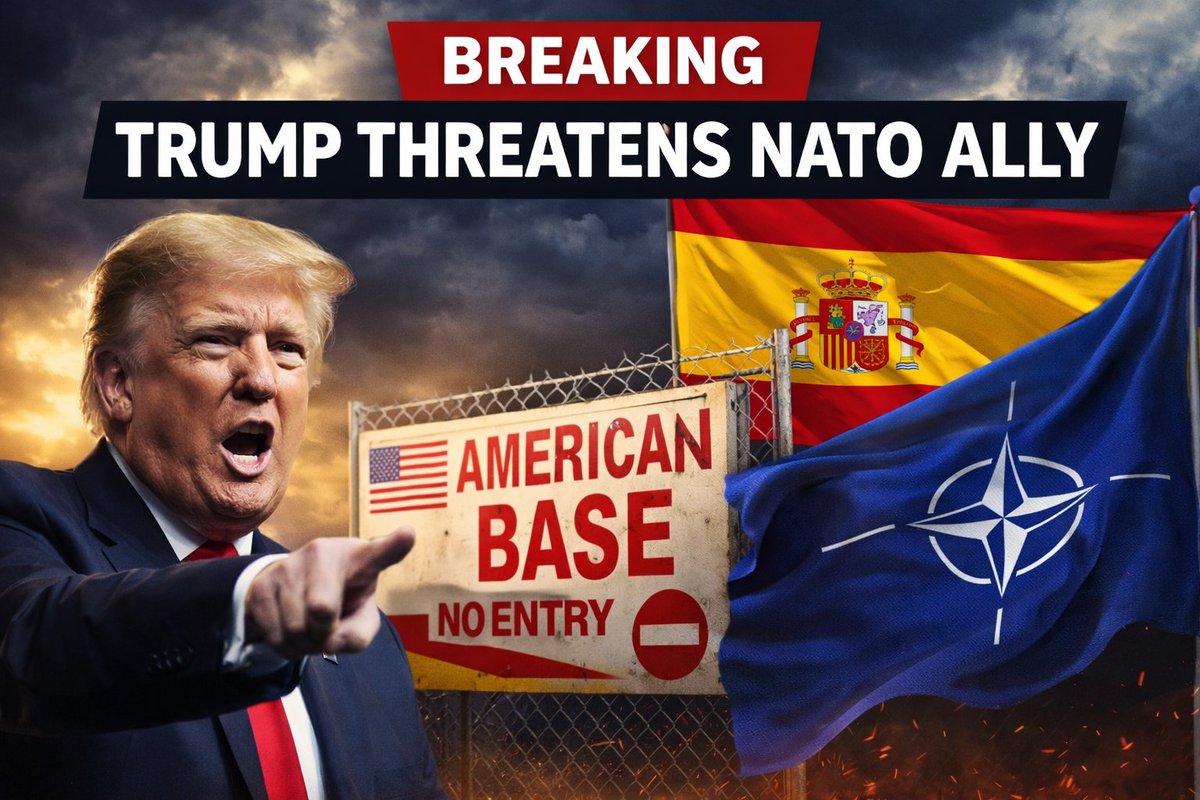 🚨 BREAKING: Trump Just Threatened a NATO Ally

Spain said NO.

No use of Rota.
No use of Morón.
No support for Iran strikes outside the treaty or the UN Charter. [1][2][3][4]

U.S. aircraft already left Spanish bases after Madrid refused. [5]

Trump’s response?

He said the U.S.