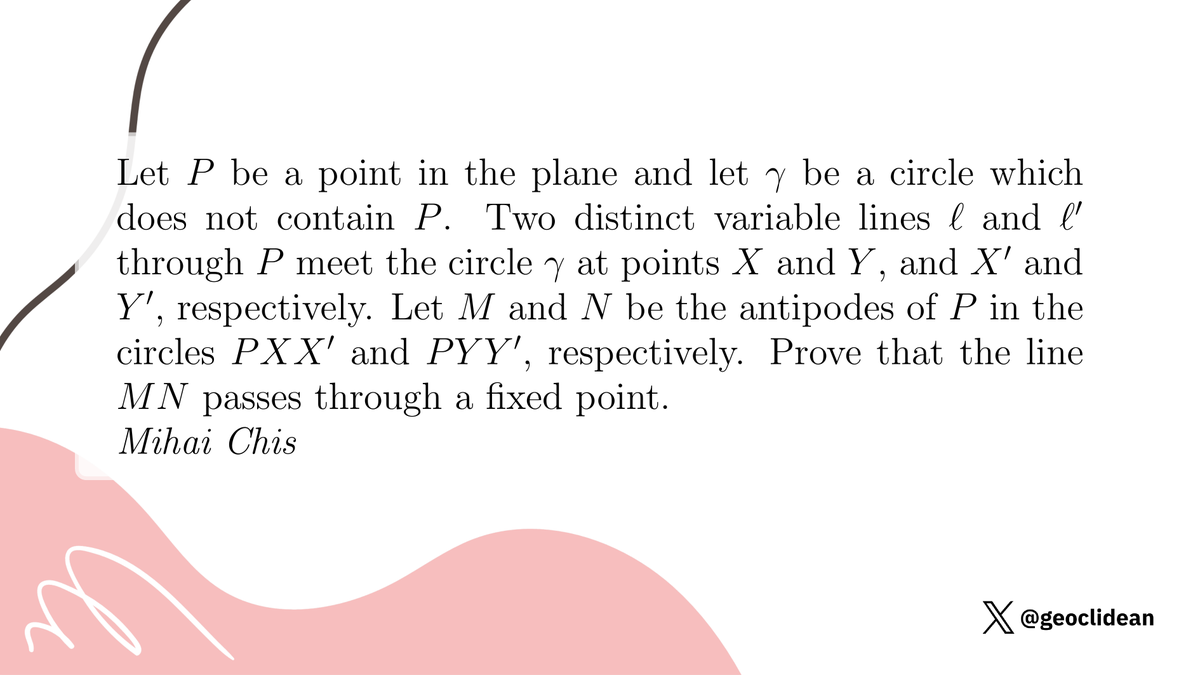 geoclidean's tweet photo. Line passing through a fixed point
#Geometry #Parallelogram #GeometricTransformation #Homothety #Rectangle #GeometryProposed https://t.co/B6ETXRu5Bv