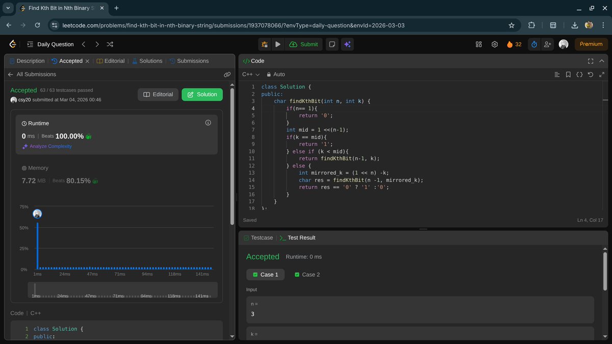 the__csy20's tweet image. #Day31 of DSA:

-leetcode POTD 

#DSA #LeetCode