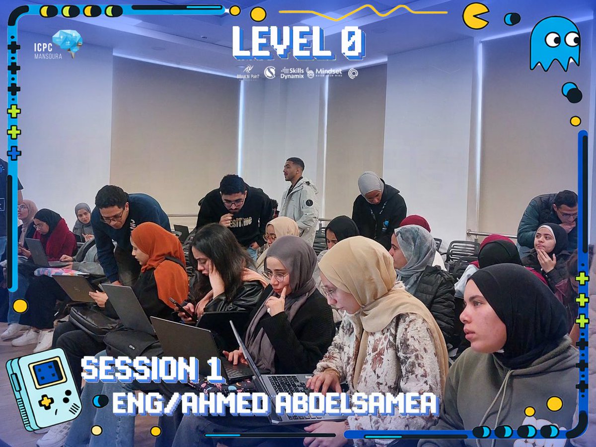 icpc_mansoura's tweet photo. Level 0 — Mission Completed!
دخل Pac-Man المتاهة، وواجه أول شبح: خوف البداية. لكن الشجاعة سبقت التردد… فكان أول انتصار. 

ليست مجرد Intro to Problem Solving، بل لحظة إعلان أن الرحلة بدأت!

شاهد السيشن الأولى: 
https://t.co/kzUaiA86hO

#ICPC_Mansoura_Community
#Level_0 https://t.co/1fq4OzhQz7
