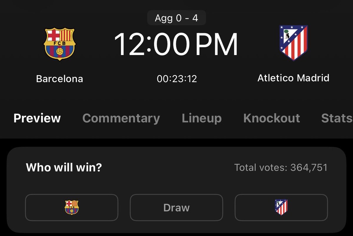 FadeorChxw's tweet photo. This game should be interesting 
I believe @FCBarcelona will win the match today but @Atleti will advance
Either way a good match to watch today
#FadeorChxw https://t.co/5Fd7tTzUN7