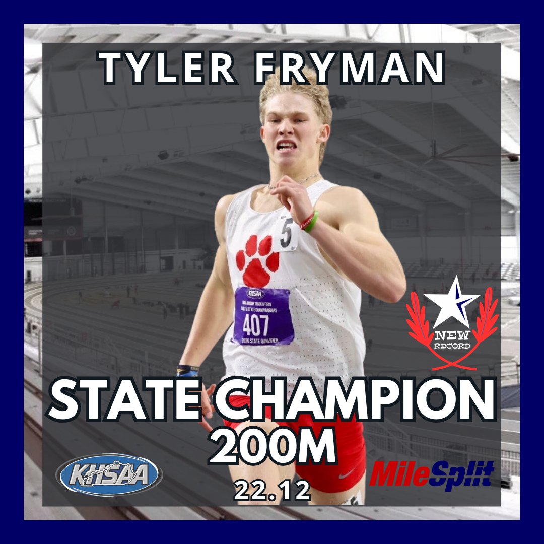Tyler Fryman (Beechwood) is the class 1A state champion in the 200m with a new CLASS 1A STATE RECORD!